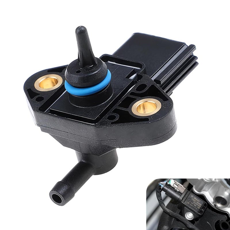 CyperFair Fuel Injection Pressure Regulator Sensor Four Pin Standard Replacement Intake Pressure Sensor OEM 3F2E9G756AA 0261230093 3F2Z9G756AC Compatible with Ford Black